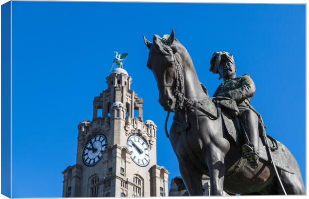 Edward VII statue in Liverpool Canvas Print by Jason Wells