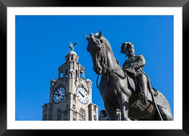 Edward VII statue in Liverpool Framed Mounted Print by Jason Wells