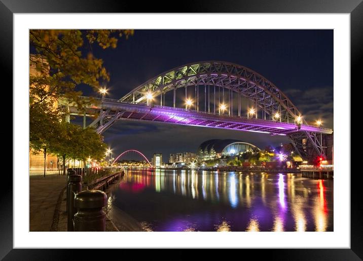 Twilight over Iconic Tyne Bridge Framed Mounted Print by Rob Cole