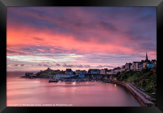 Tenby Sunrise Framed Print by Phil Buckle