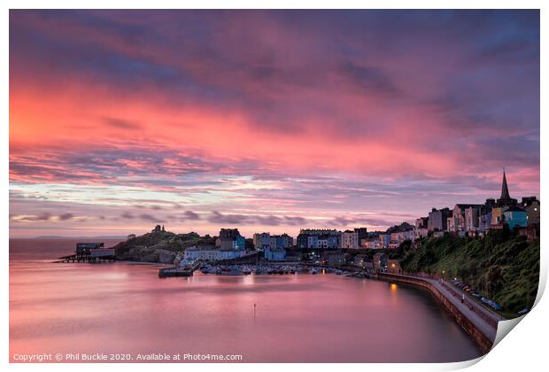 Tenby Sunrise Print by Phil Buckle