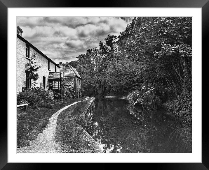 Canalside Cottages At Talybont Framed Mounted Print by Ian Lewis