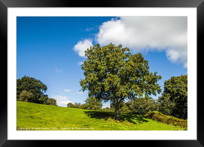 Trees on Hillfort of Caerau, Llantrisant, Wales Framed Mounted Print by Nick Jenkins