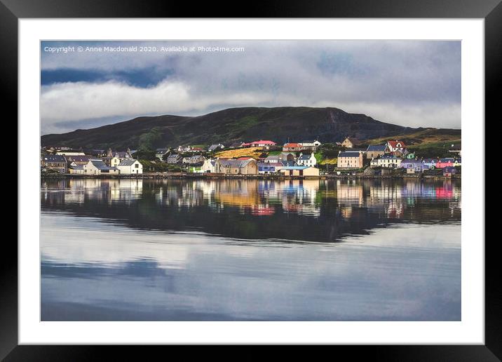 Scalloway Reflections, Shetland, UK. Framed Mounted Print by Anne Macdonald