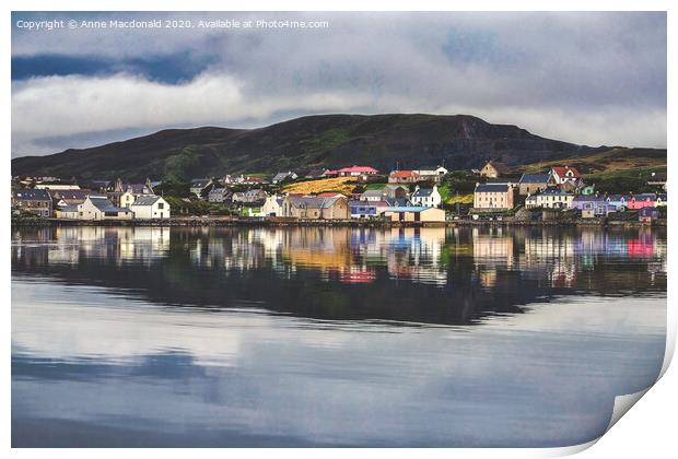 Scalloway Reflections, Shetland, UK. Print by Anne Macdonald
