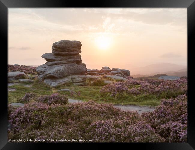 Sunset at Over Owler Tor Framed Print by Aidan Mincher