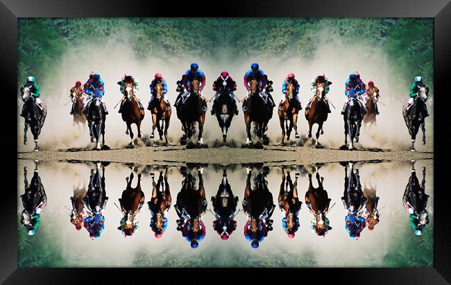 Horse racing in Pyatigorsk. Framed Print by Mikhail Pogosov