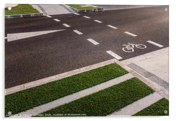 Design of new integrated bike lanes in a pedestrian friendly environment Acrylic by Joaquin Corbalan