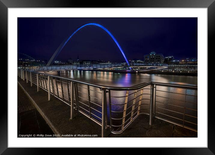 Millennium Bridge Newcastle Framed Mounted Print by Phillip Dove LRPS