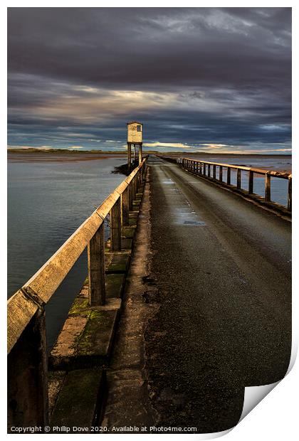 Holy Island Causeway and Refuge Print by Phillip Dove LRPS