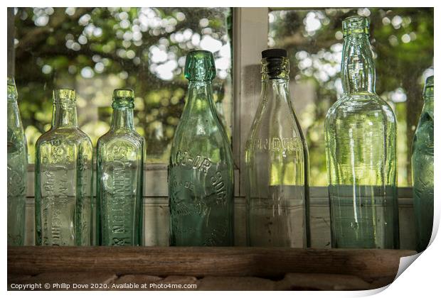 seven green bottles standing in a row Print by Phillip Dove LRPS