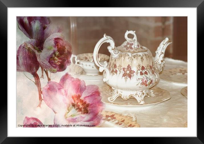 Afternoon Tea for Two  Framed Mounted Print by Elaine Manley