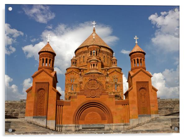 Armenian church. Acrylic by Mikhail Pogosov