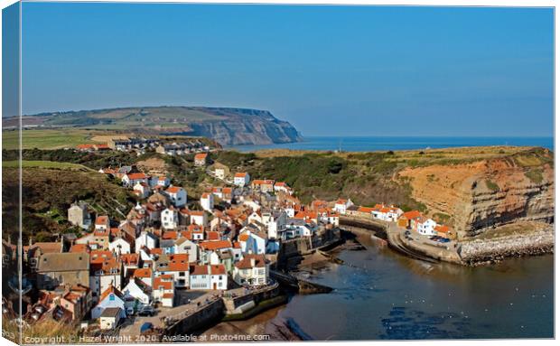 Staithes harbour Canvas Print by Hazel Wright