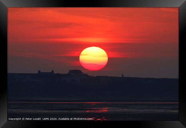 Sunset over Hilbre Island Framed Print by Peter Lovatt  LRPS