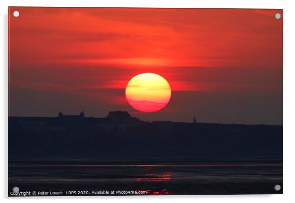 Sunset over Hilbre Island Acrylic by Peter Lovatt  LRPS