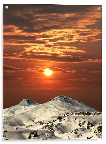 Mountain Elbrus. Acrylic by Mikhail Pogosov