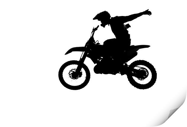 Motorcircle rider silhouette Print by Mikhail Pogosov