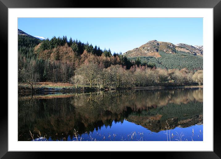 reflection on loch lubnaig Framed Mounted Print by Ann Callaghan