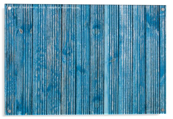 Old wooden boards and shabby paint, wood texture Acrylic by Sergii Petruk