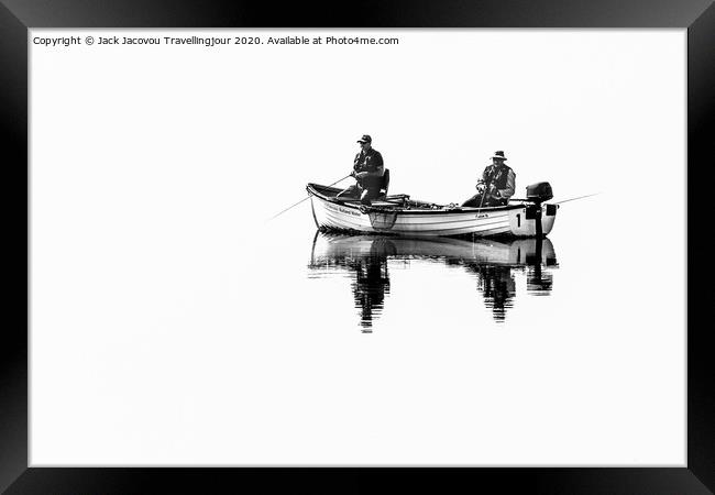 Two Anglers Framed Print by Jack Jacovou Travellingjour