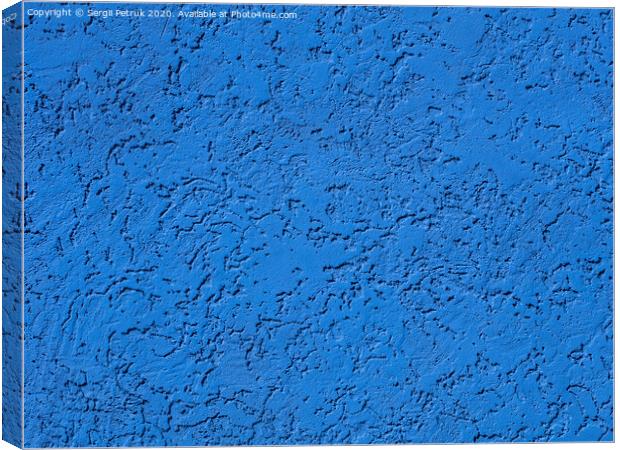 Blue plaster on wall, plasterwork, sand texture Canvas Print by Sergii Petruk