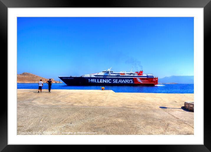 Hellenic Highspeed Ferry Framed Mounted Print by Tom Gomez