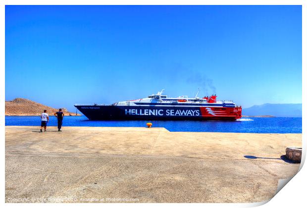 Hellenic Highspeed Ferry Print by Tom Gomez