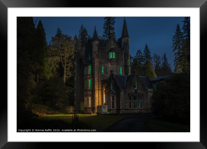 Benmore House At Night Framed Mounted Print by Ronnie Reffin