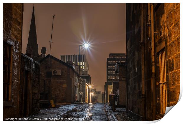 Alley And Spire Print by Ronnie Reffin