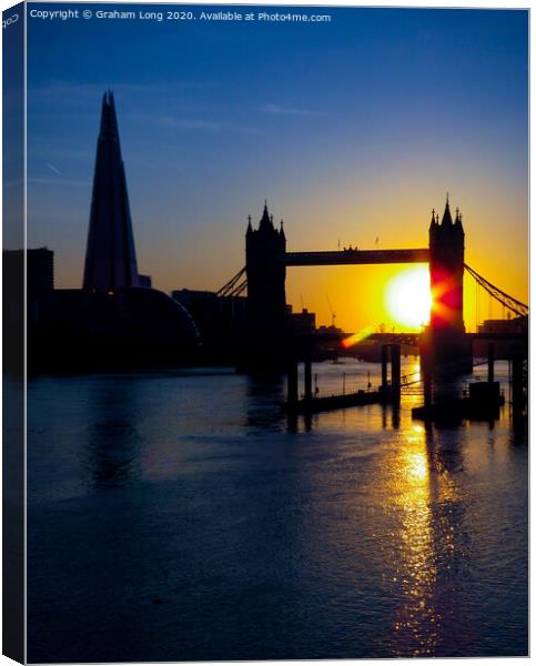 Sunset on Thames  Canvas Print by Graham Long