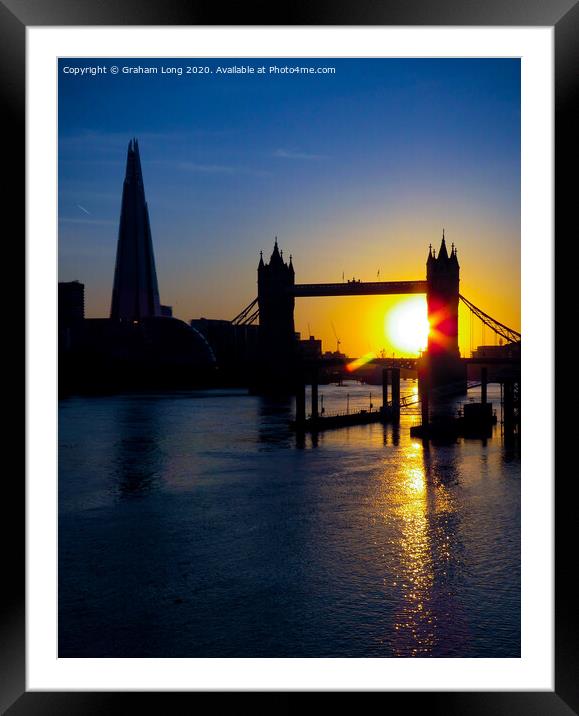 Sunset on Thames  Framed Mounted Print by Graham Long