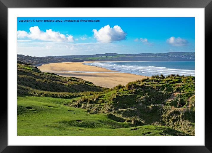 gwithian beach cornwall Framed Mounted Print by Kevin Britland