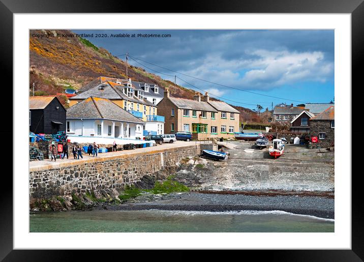 mullion harbour cornwall Framed Mounted Print by Kevin Britland