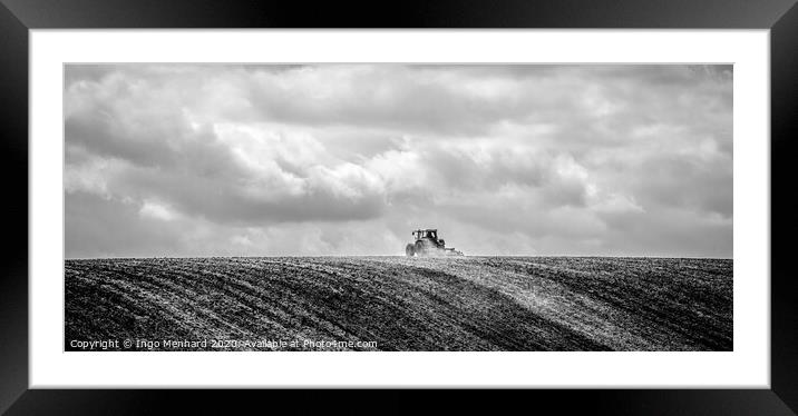 Lonely Farmer Framed Mounted Print by Ingo Menhard