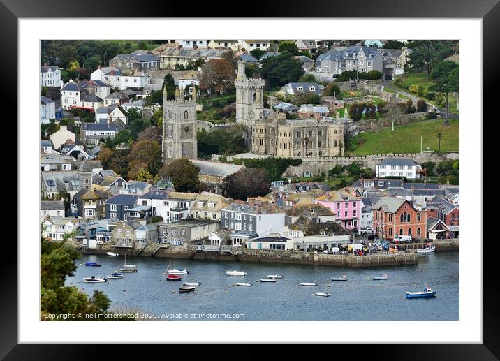 Troy Town - The Cornish Town of Fowey. Framed Mounted Print by Neil Mottershead
