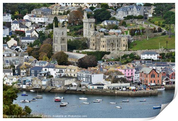 Troy Town - The Cornish Town of Fowey. Print by Neil Mottershead