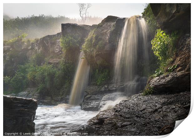 Hayburn Wyke Waterfall, Scarborough Print by Lewis Gabell