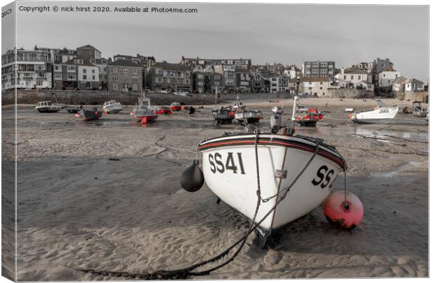 Boats at St Ives Canvas Print by nick hirst