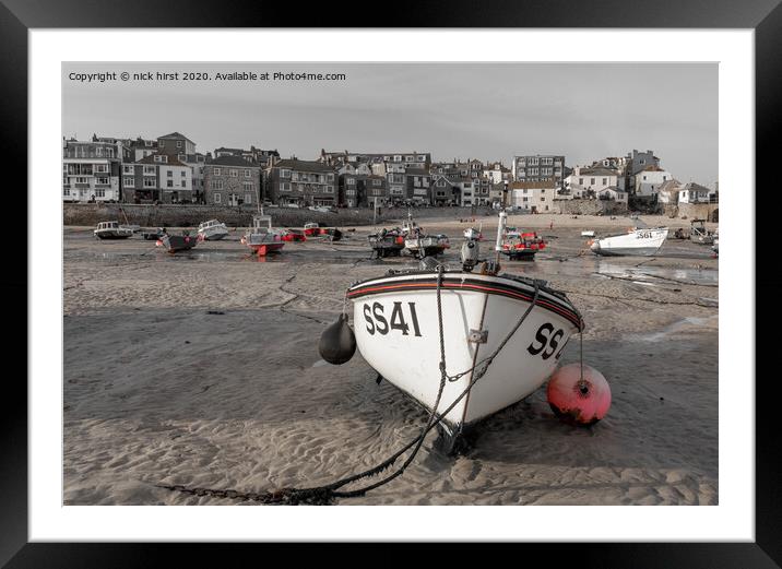 Boats at St Ives Framed Mounted Print by nick hirst
