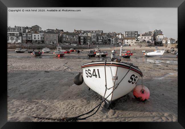 Boats at St Ives Framed Print by nick hirst
