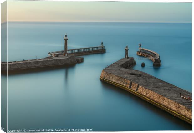 Calm Waters, Whitby Pier  Canvas Print by Lewis Gabell