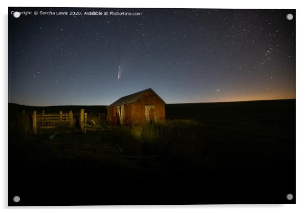 Comet Neowise over Elan Valley Dark Skies Acrylic by Sorcha Lewis