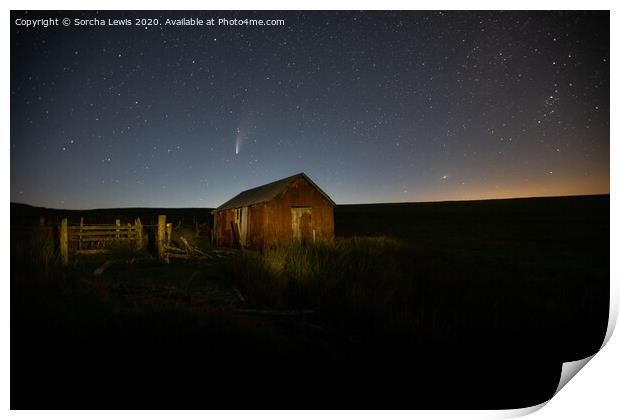 Comet Neowise over Elan Valley Dark Skies Print by Sorcha Lewis