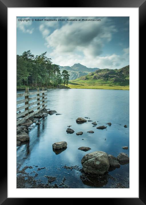 Blea Tarn with Langdale Pike in background Framed Mounted Print by Robert Maddocks