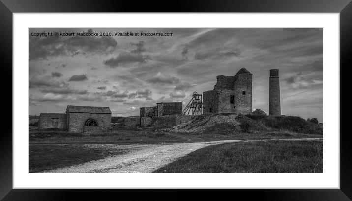 Magpie Mine pit head & winding house Framed Mounted Print by Robert Maddocks