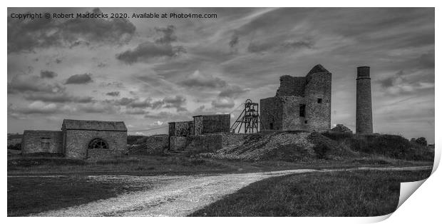 Magpie Mine pit head & winding house Print by Robert Maddocks