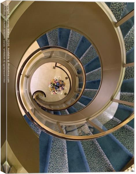 The spiral staircase  Canvas Print by Harvey Watson
