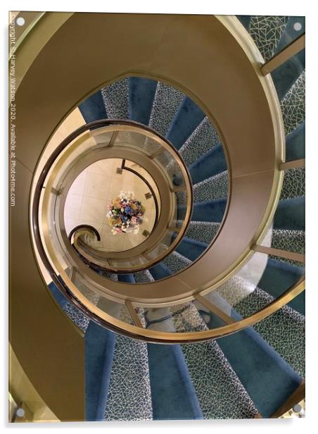 The spiral staircase  Acrylic by Harvey Watson