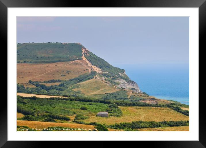 Majestic Views of Stonebarrow Cliffs Framed Mounted Print by Simon Marlow